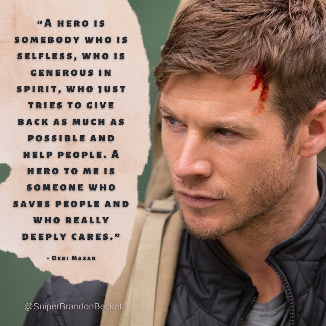 BeckettSniper's tweet photo. 🎖💪👊 “A hero is somebody who is selfless, who is generous in spirit, who just tries to give back as much as possible and help people. A hero to me is someone who saves people and who really deeply cares.” - Debi Mazar

#heroquote #sniper #brandonbeckett #oftruegrit https://t.co/4NMpBJnh4h
