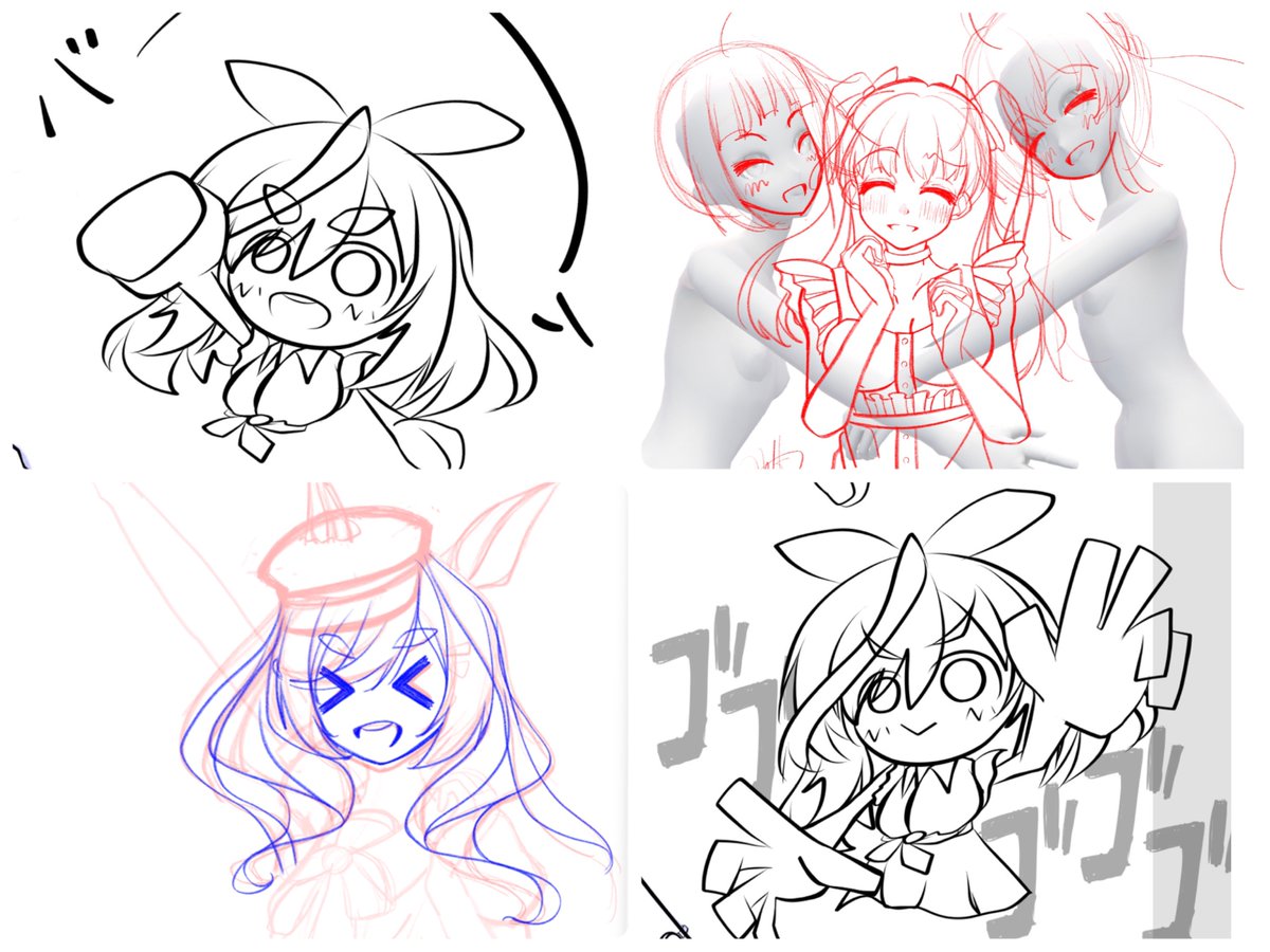 #今月描いた絵を晒そう
今月は2枚+描き途中とかラクガキがちょこちょこ。最近描き途中のものがめっちゃ増えてるので来月はもっと完成させます💪 