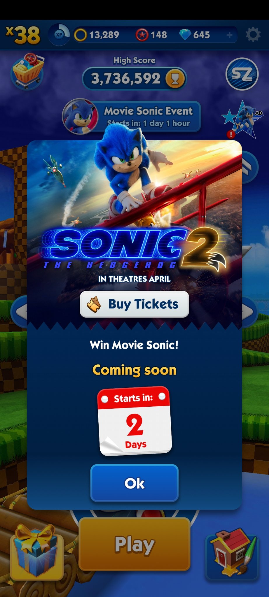 Sonic Dash - #SonicMovie2 Event 🎬 - Movie Tails Gameplay Showcase