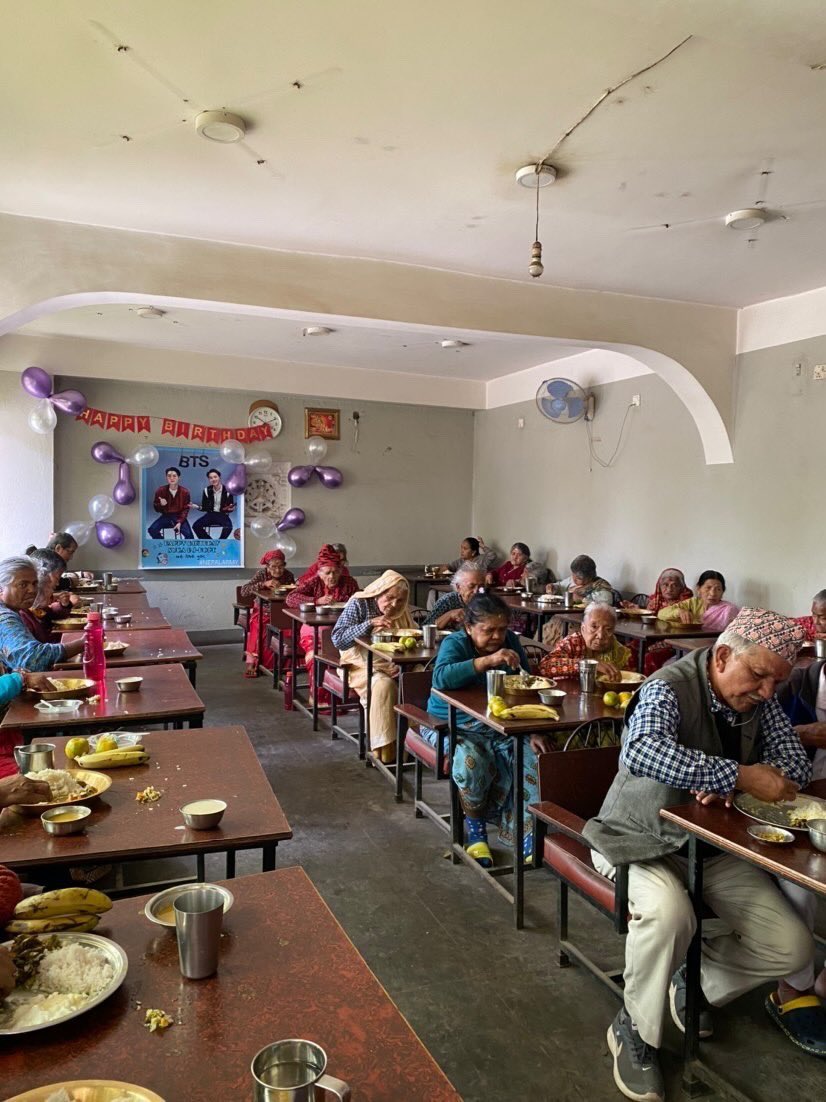 beccaraai's tweet photo. Today, me and my Nepalese ARMYs donated to the Old Age Home in Nepal on behalf of Min Yoongi and Jung Hoseok’s Birthday ! We dedicated their birthdays by giving food and medication for them! Me and Nepalese ARMYs will keep doing this because BTS have taught us to help people out! https://t.co/RjkIQVm4Hn