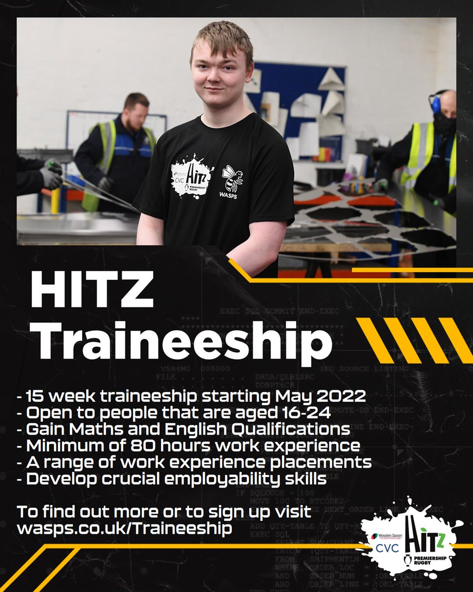 Wasps_HITZ's tweet photo. A great opportunity! Get in touch to organise a visit and a chat! @CBSArena @WaspsCommunity @WaspsRugby https://t.co/h3CCTQgHuT
