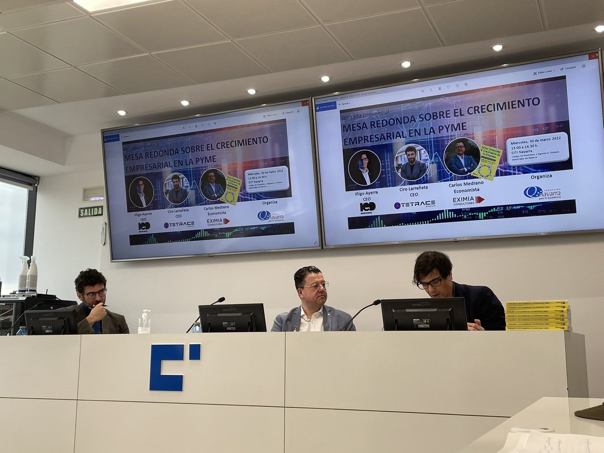 GrupoCastillaTS's tweet photo. Intersantes reflexiones acerca del #crecimiento con 2 proyectos empresariales de referencia en #navarra @IEDcompany #Tetrace en la presentación del libro “Crecimiento Empresarial en la PYME” de @medranosola 

@qna_excelencia @CitiNavarra https://t.co/ui78ahBuGd