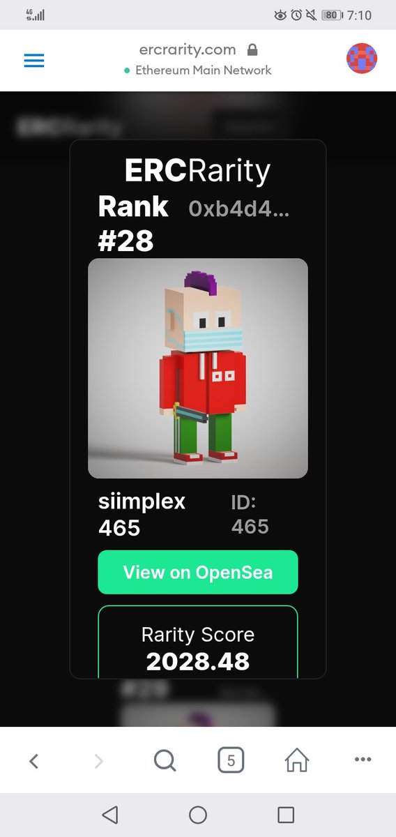 notEveretMcGill's tweet photo. My rarest @siimplexNFT looking good, pree that mohawk and face mask.... Haha.
#siimplex https://t.co/rsSaLvgZQh