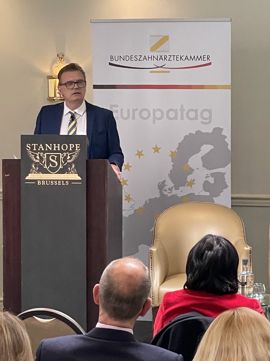 #Europa auf dem Weg zu Digital Health - Rolle der #Digitalisierung &amp; #KI in der 🦷medizinischen Versorgung. Präsident Benz eröffnet den 17. #Europatag der BZÄK in Brüssel