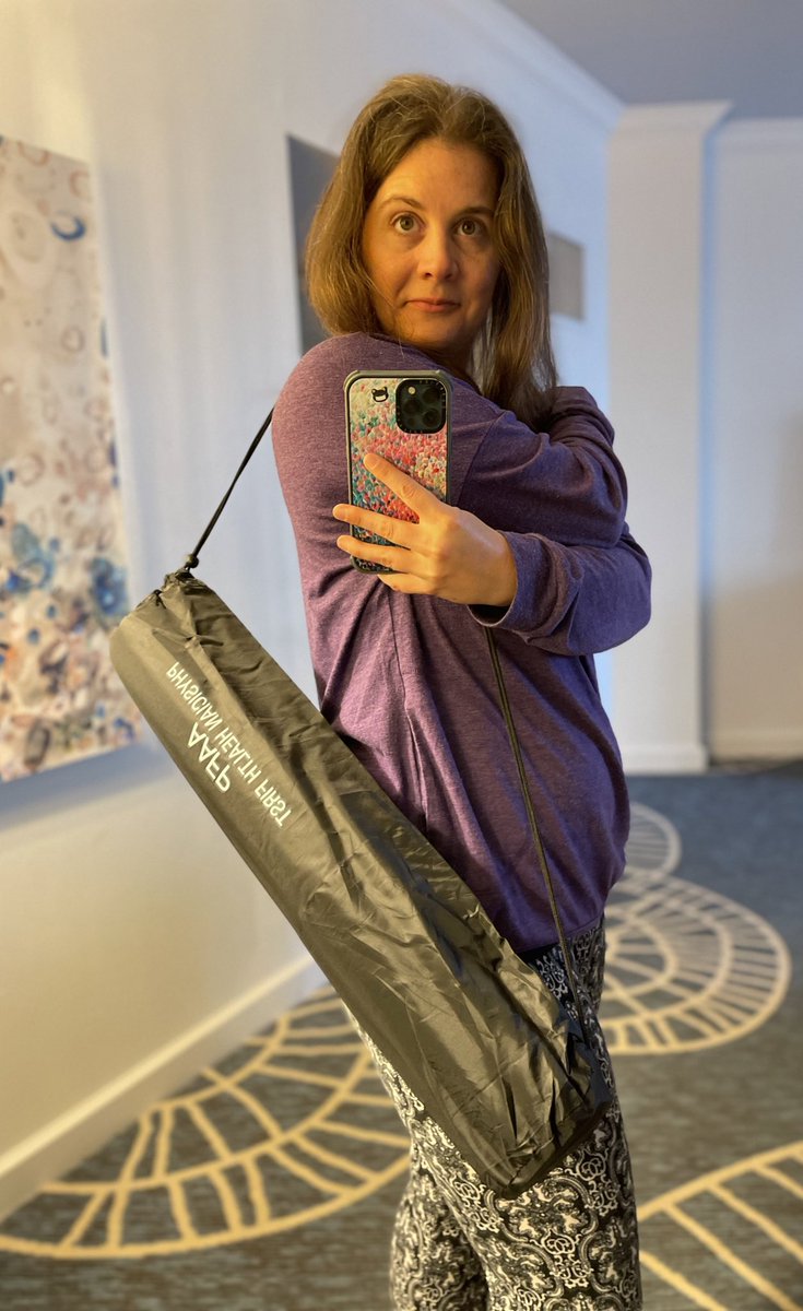 juliecelebi's tweet photo. My body is thanking me for waking up early to do yoga today, and I even got a yoga mat to keep c/o @aafp’s #PhysicianHealthFirst initiative https://t.co/ivivJwL02X. Body’s set and mind is ready to dive in to the #AAFPWellBeing conference. Let’s go! https://t.co/2revMBswrd