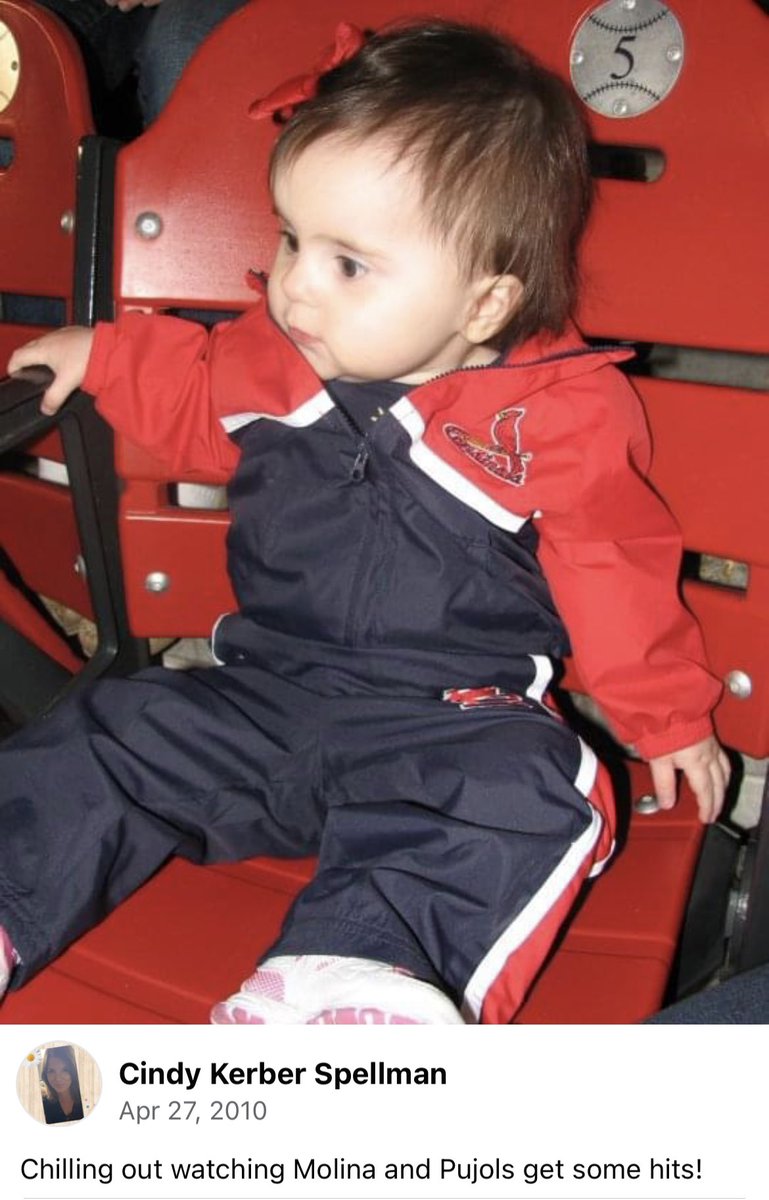 kerberpr's tweet image. When you’re watching Yadi and Pujols play 3 days shy of your 1st birthday. She’ll be doing it again for her 13th! 

#stillafan @Cardinals #raisingCardinalsfans #5 #STLCards