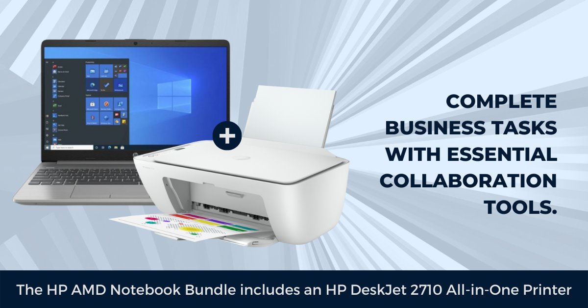 IntrostatSA's tweet photo. Shop online today for the HP AMD Notebook Bundle that includes an HP DeskJet 2710 All-in-One Printer. Get all the basics with easy to use features to complete business tasks with ease: https://t.co/bbIM85Wl4L
#IntrostatShop #hp #printer #laptop #hpbundle https://t.co/EZJZzoXjTB