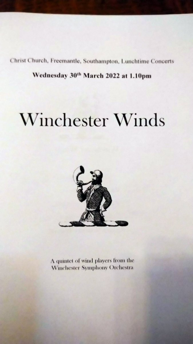 Still time to get down for the lunchtime recital at 1.10pm with the Winchester Winds
#Music #Southampton