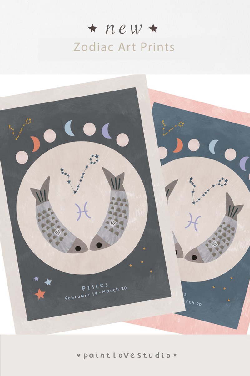 PaintloveS's tweet photo. We have a brand new range of astrology prints available now in our Etsy Store! 
#pisces #zodiac #astrologyartprint #waterstarsign #uniquegift #constellationprint #starsigngift #astrologyprint #zodiacgift #starsigns #birthsigngift
https://t.co/TQnRUTCfyn https://t.co/Pp7ZdcSaTw