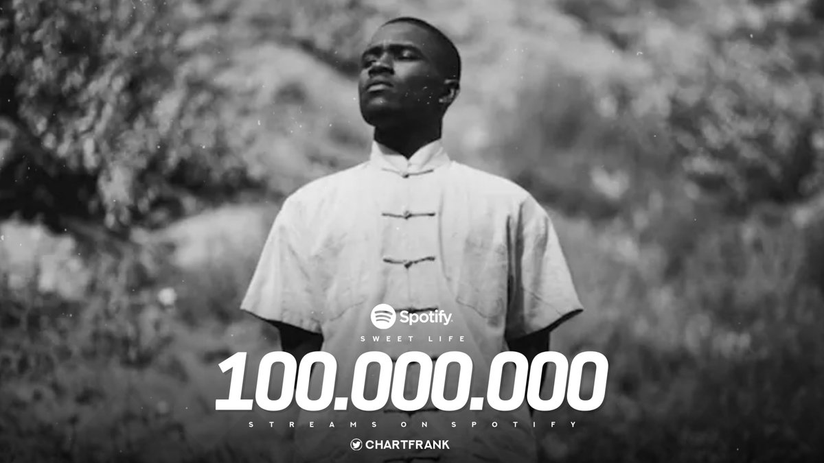Frank Ocean’s “Sweet Life” has reached 100 million streams on Spotify. It’s his 26th song to achieve this.