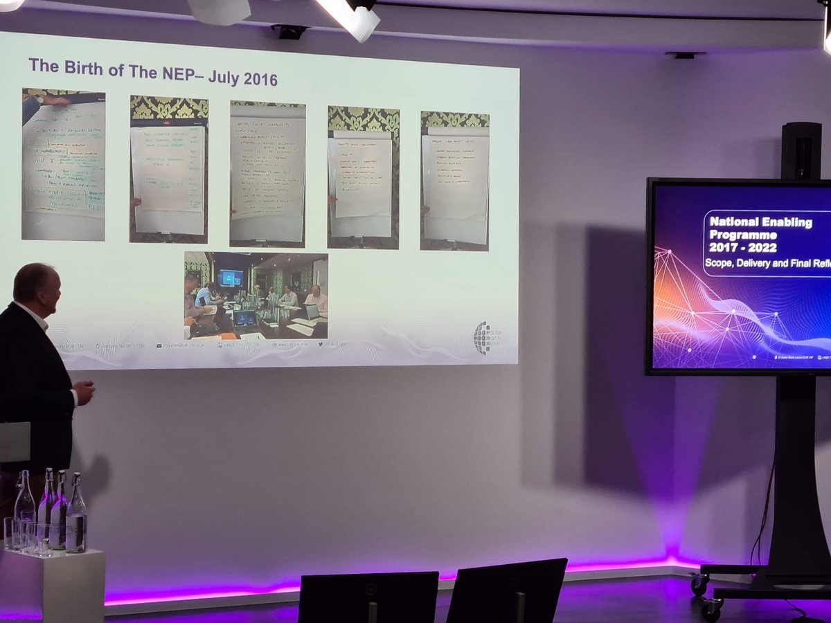 NatEnablers's tweet photo. The NEP Team have come together today to reflect and share our experience of working in partnership with #policing and suppliers to deliver the @NatEnablers  across UK Policing.  

Next Wednesday join our 'reflections' webinar https://t.co/TvZfiri6ap to hear from the team. https://t.co/lSZTjZEAfA