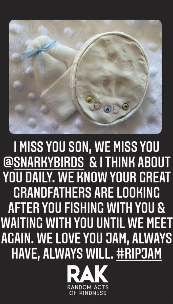CM1984's tweet photo. Today please take the time to do a RAOK for my son James Alvin Miller - 3-30-16. Miscarriage is a bitch not only for the mommas out there, but the dads too. I miss my 1st born some dearly & I know he’s up in heaven looking down on us as he fishes w/his great grandfathers. #RIPJAM https://t.co/1zkWcvseHb