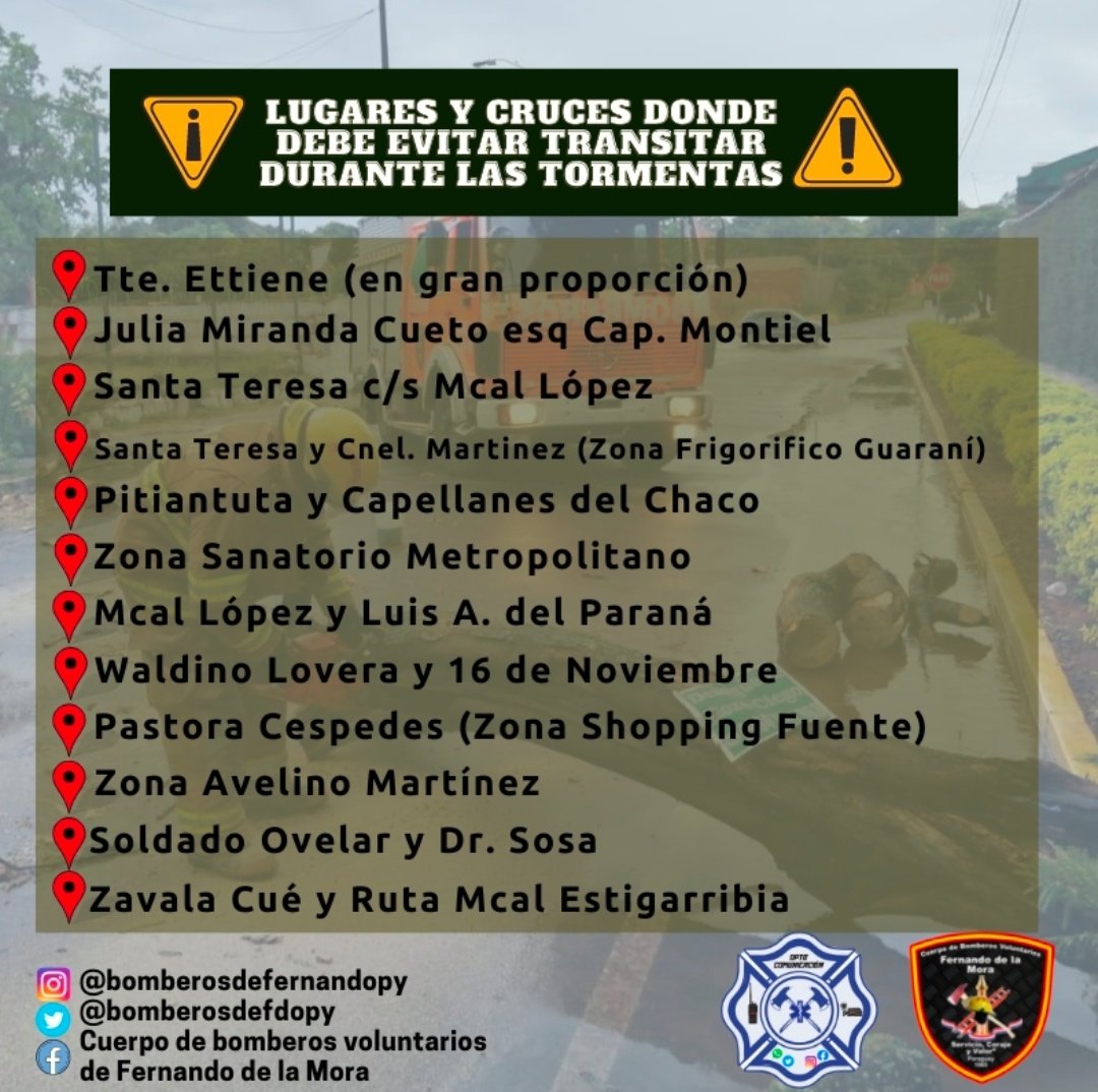 bomberosdefdopy's tweet photo. ⚠️⚠️Buenos días, informamos puntos críticos por presencia de raudales en FERNANDO DE LA MORA⚠️⚠️ https://t.co/4aZuX14TFs