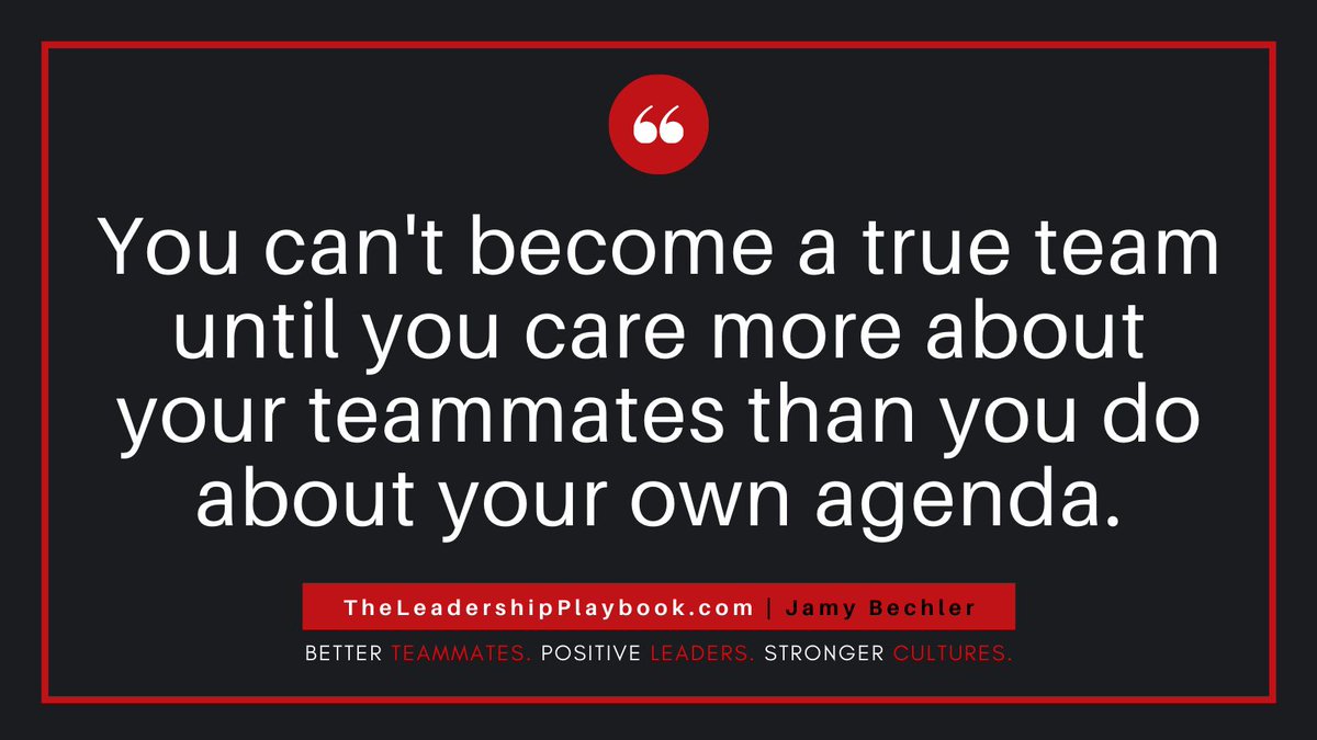 jamybechler's tweet photo. You can't become a true team until you care more about your teammates than you do about your own agenda. https://t.co/NIN4301Q6q