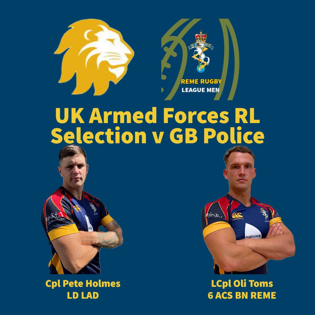 Congratulations to Cpl Pete Holmes (vice captain) and LCpl Oli Toms on their selection for today’s game for UK Armed Forces against GB Police. 

Congratulations also to LCpl Vakalalabure and Cfn Naulusala on their selection for the squad.