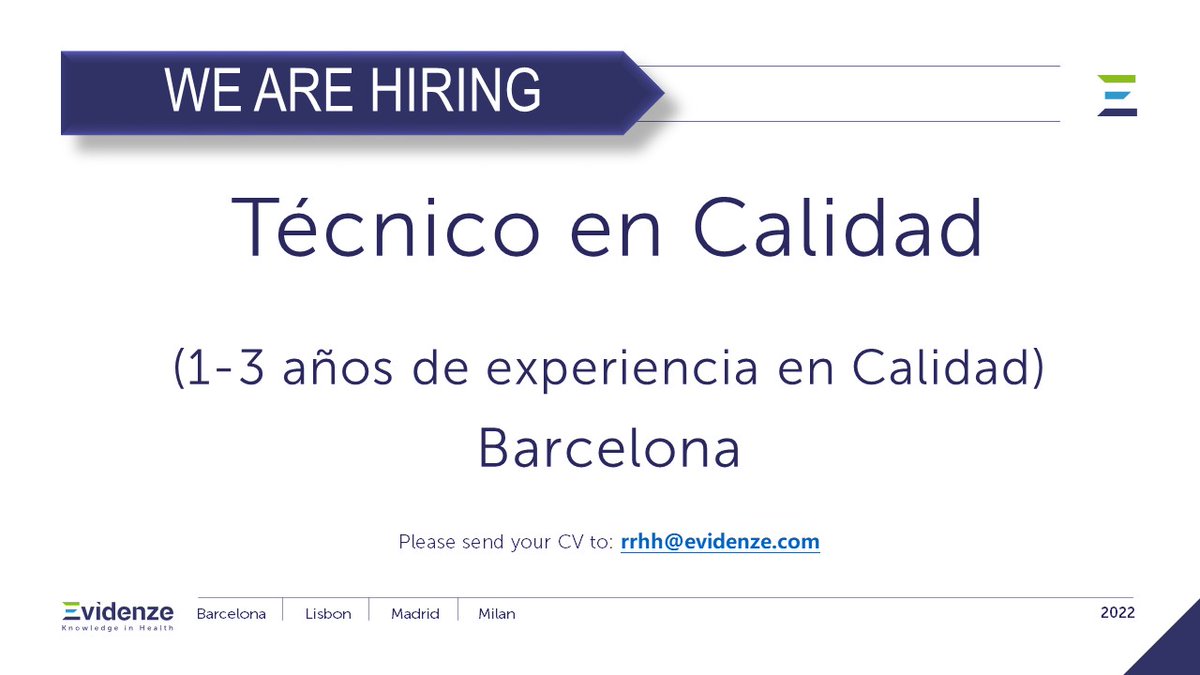 Dynamic (@dynasolutions) on Twitter photo WE ARE HIRING! We are looking for a profile of Tecnico de Calidad
Please send your CV to: rrhh@evidenze.com
Job offert details:
dynasolutions.com/publicaciones/… WE ARE HIRING! We are looking for a profile of Tecnico de Calidad
Please send your CV to: rrhh@evidenze.com
Job offert details:
dynasolutions.com/publicaciones/…