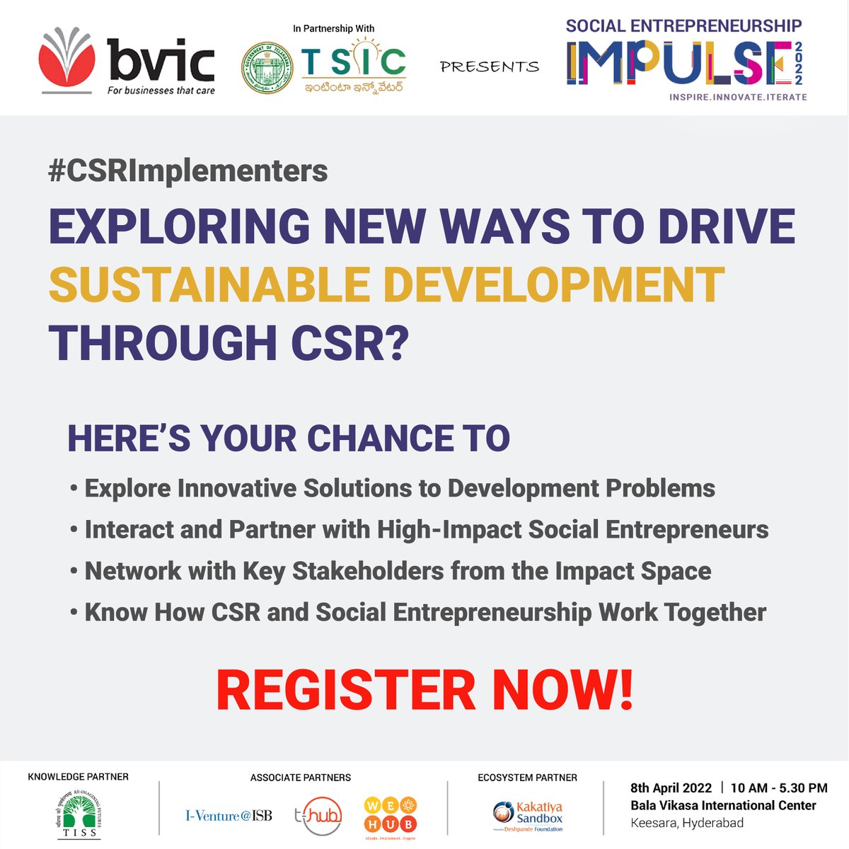 balavikasa_ngo's tweet photo. Here's Why #CSRImplementers Must Attend
#SocialEntrepreneurship #Impulse2022!
Register Now :
https://t.co/29eLMXbC5j
#socialentrepreneurshipsummit #impulse2022 #CSRB #socialinnovation #responsiblebusiness #SEEcosystem #converse #connect #collaborate https://t.co/XRIPjXto5J