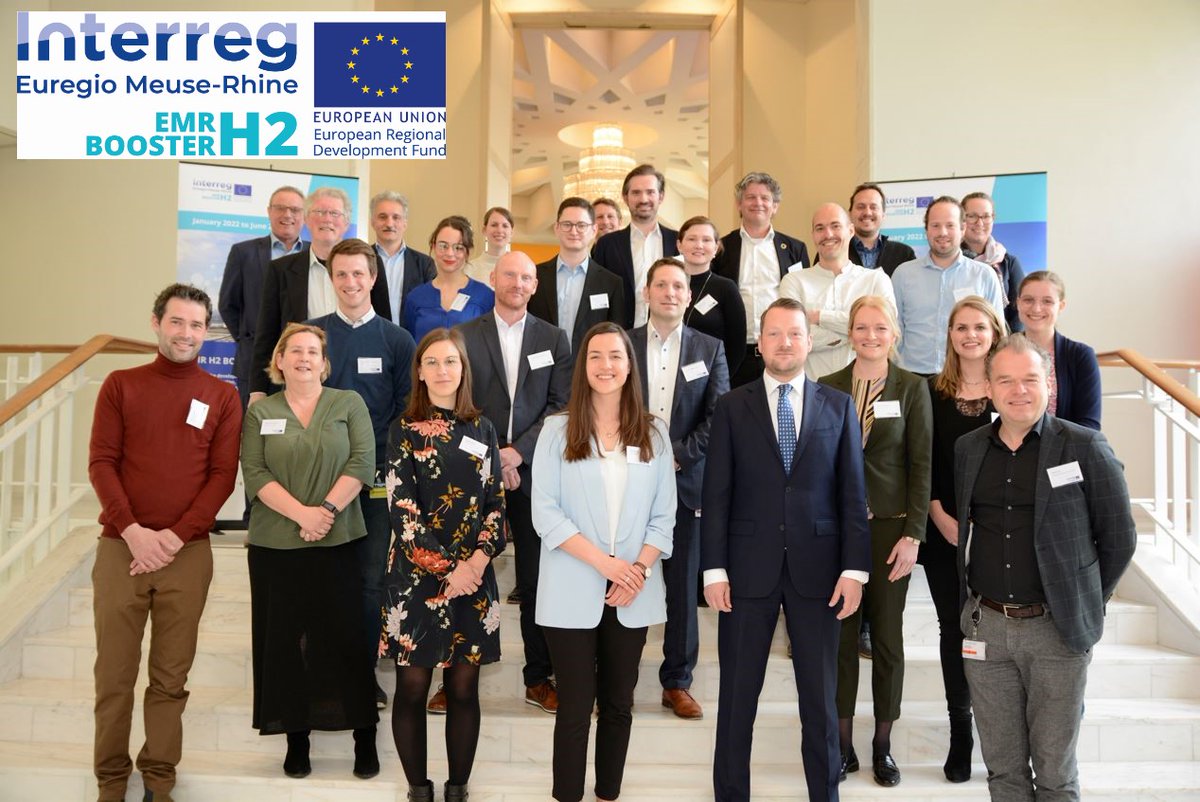WaterstofNet's tweet photo. 'EMR #H2 Booster' consortium to accelerate #hydrogen developments in #EuregioMeuseRhine!
https://t.co/suGwjWuNt4
#crossborder #cooperation with #InterregEMR @stadtaachen @LIOF @PomLimburg @ReWallonia @SPI @IHKAachen @uhasselt @WCL @StadsRegioParkstad @WaterstofNet https://t.co/JRSMV3WNEb