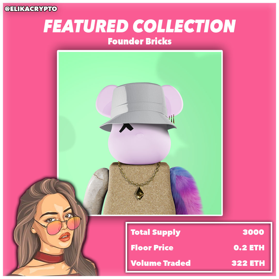 Elikacrypto's tweet photo. I've had @FounderBricks on my watch list &amp; I think it about time they got a feature🥰

In just 22 days they've traded over $1M!

With a limited supply of 3000 #NFTs could we see these reach 0.5 #ETH in april? 👀

Join the community!

Discord💬 

https://t.co/jr4CjyA6AU https://t.co/PK6k5Oz8Qn