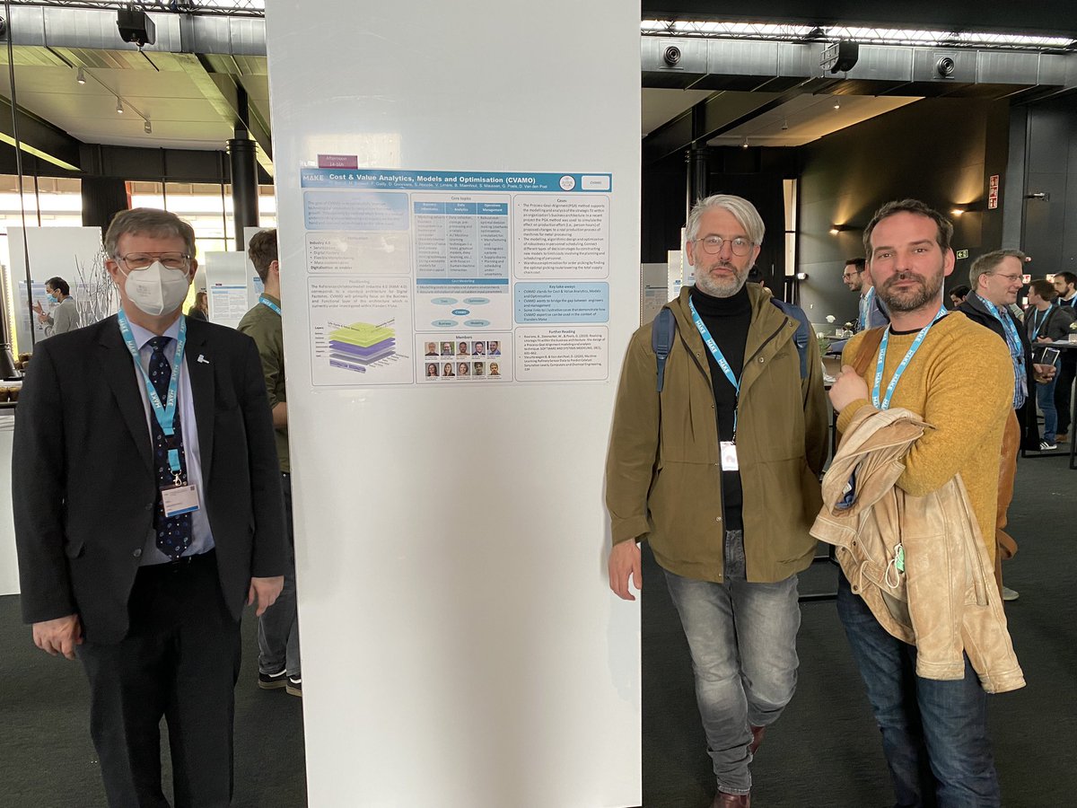 CVAMO_UGent's tweet image. The first participation by the new CVAMO (Cost &amp;amp; Value Analytics, Models, and Optimization) corelab at the @FlandersMake event. Great for networking, and for getting to know the other corelabs. #Industry40 #industry #flandersmake #IoT #sensors #predictiveanalytics #orms