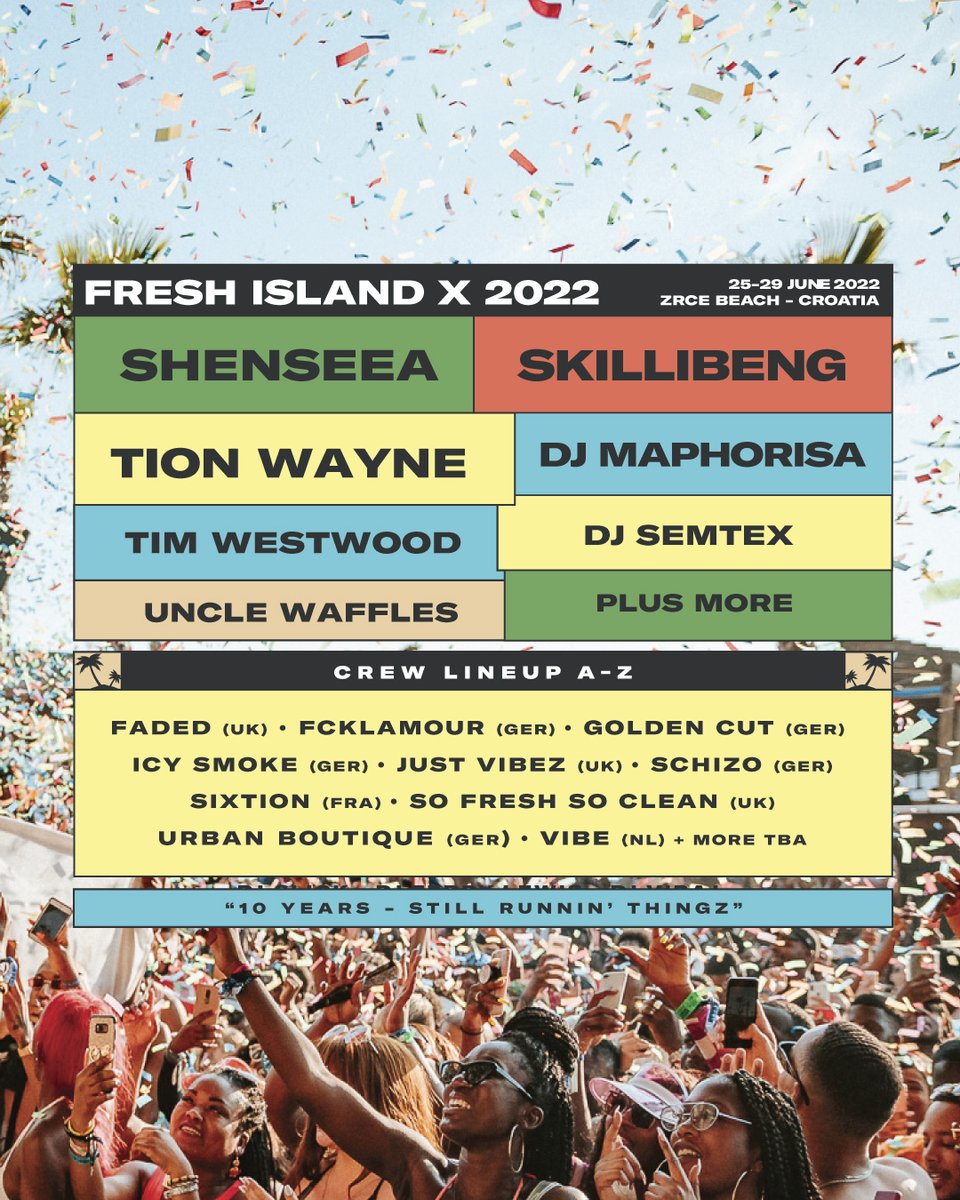 HERE. WE. GO. 🔥🔥🔥
<a href="/SHENYENG/">Shenseea</a> , <a href="/skillibeng/">skillibeng</a> , <a href="/TIONWAYNE/">Wizzy Wayne</a>  + <a href="/DjMaphorisa/">PorryMaduMoneyDoubleTrouble</a> , <a href="/Unclewaffles_/">Unclewaffles 🐉</a> /, <a href="/TimWestwood/">TimWestwoodTV</a> , <a href="/DJSemtex/">DJSemtex</a>  + MANY MORE are coming to Fresh Island 2022! 👀 #freshislandfestival
