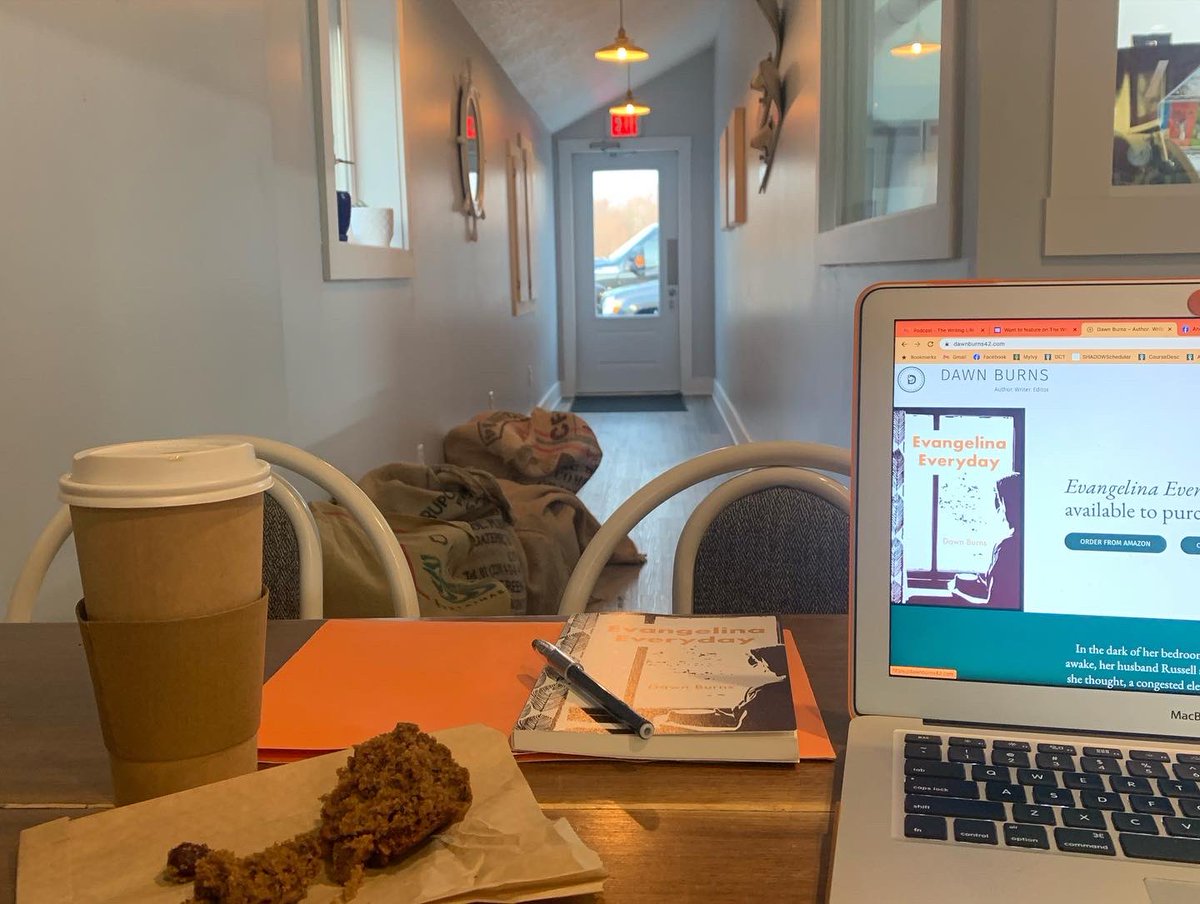 dawnburns42's tweet photo. This morning being a writer looks like setting up shop early at Brew City to catch up on Evangelina Everyday opportunities.
Thankful for my breakfast and for Nicole who asks how my book is going and says her copy is on the way.
#evangelinaeveryday #cornerstonepress #coffeeshop https://t.co/56hbR05wb6