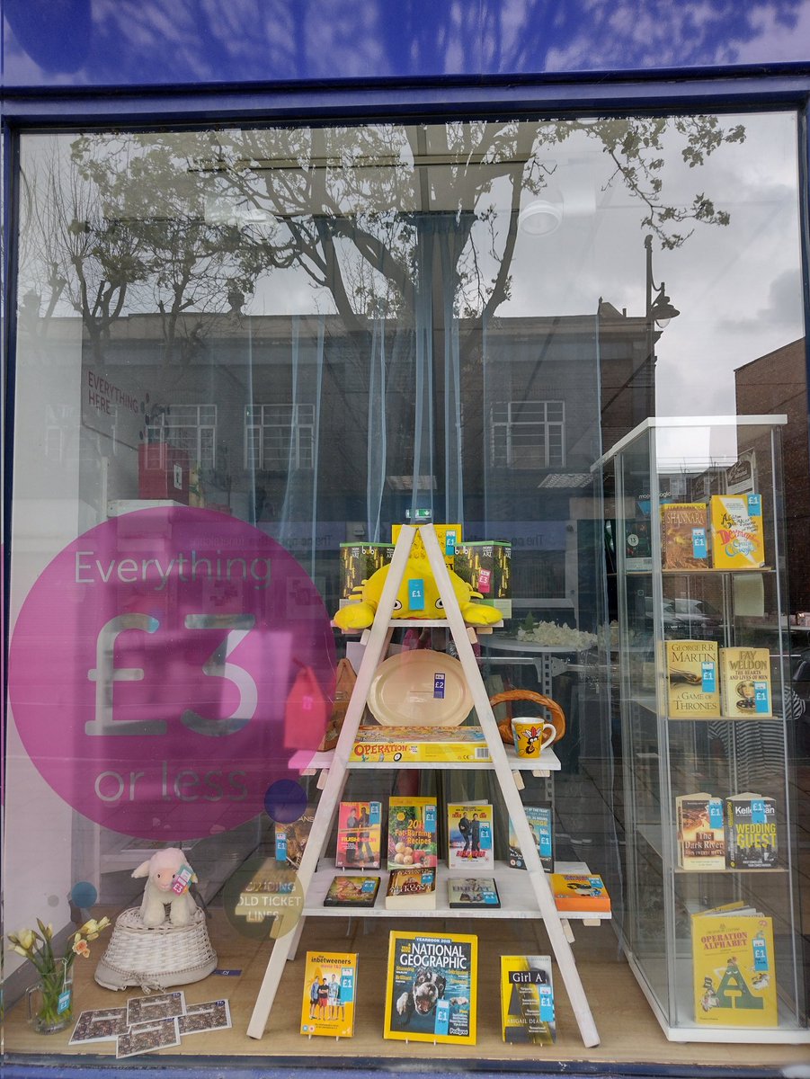 ElmParkShop's tweet photo. Today's window display. We hope you like it. Nice and bright......spring is here. 

#CRUK https://t.co/0nyGCTldM9