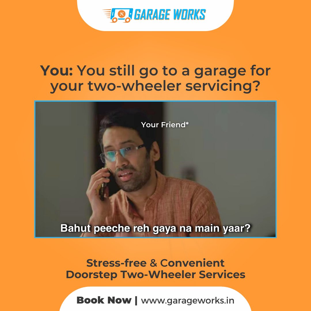 GarageWorks33's tweet photo. Be a good friend!
Tell your friend about our doorstep two-wheeler servicing and save their time and effort.
Get stress-free and convenient two-wheeler services at your home!
Book Now
https://t.co/XUwxMn73ft
#garageworks #doorstepservice #twowheelerservices #servicingathome https://t.co/fWGjIeKYng