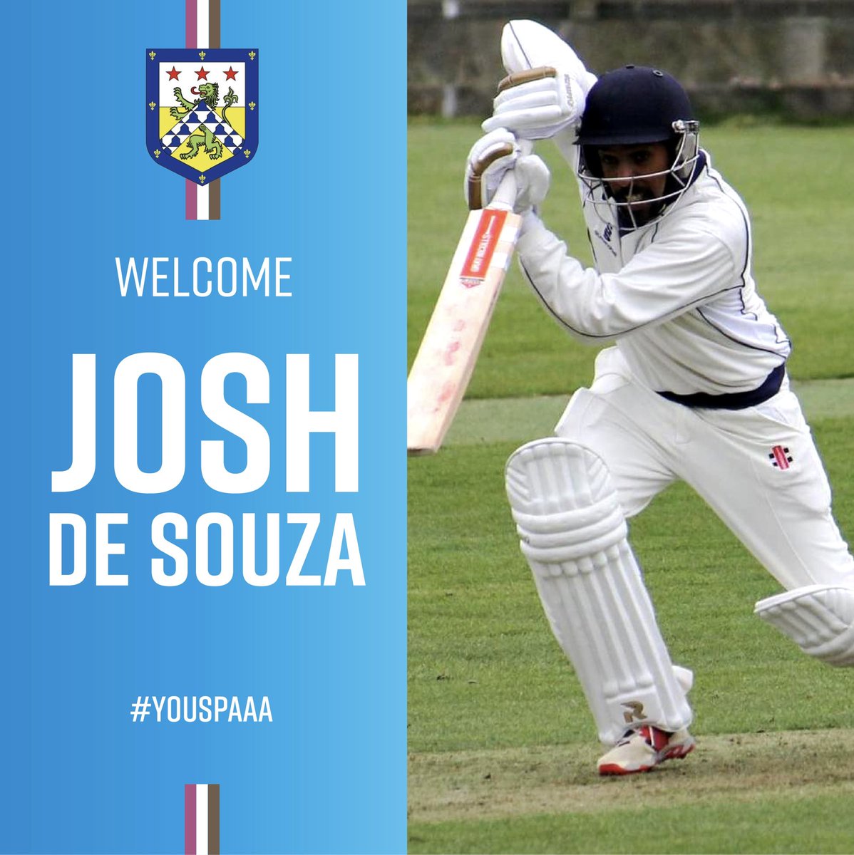BREAKING NEWS: We are delighted to announce the signing of Josh De Souza from Potterne CC. Josh, a left-handed batsman and right-arm seam bowler will add great value and depth to the club. We wish him all the best for the season ahead. Welcome back to Arlington Avenue!

#YouSpaaa