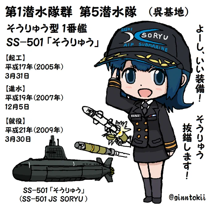 今日3月31日は
「加賀」竣工日「響」就役日ですが
https://t.co/8Ca40lh7av
同時に
#海上自衛隊
潜水艦
「そうりゅう」
平成17年(2005年)
「うんりゅう」
平成18年(2006年)
「けんりゅう」起工日です
平成20年(2008年)
3隻とも神戸で建造、呉に配属

 #豪海軍
フリゲート艦「 ワラムンガ」就役日 