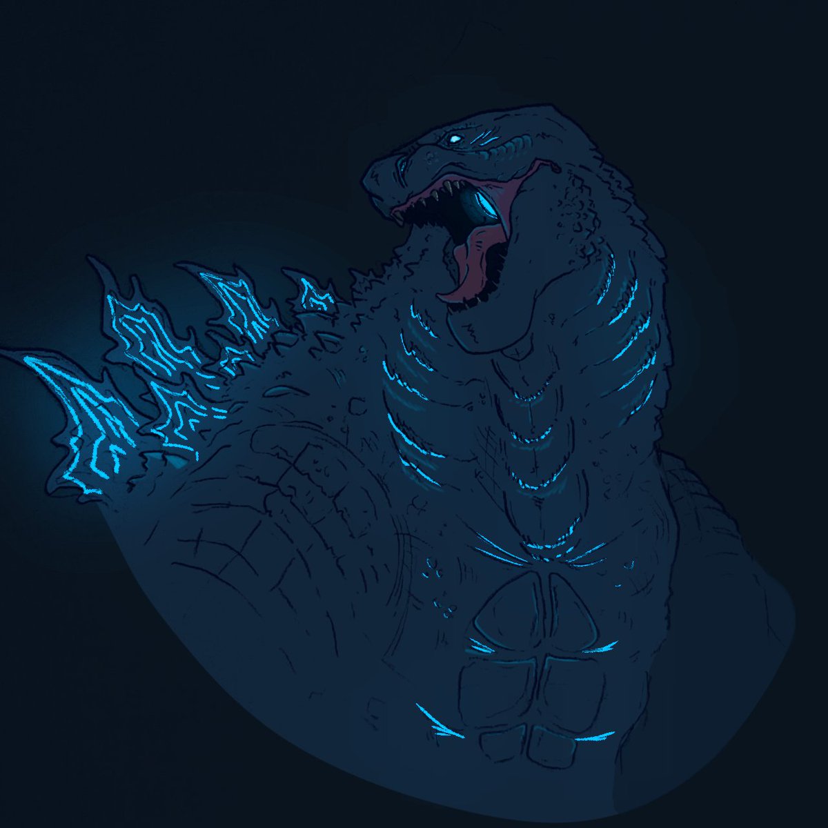 godzilla 2022 atomic breath drawing