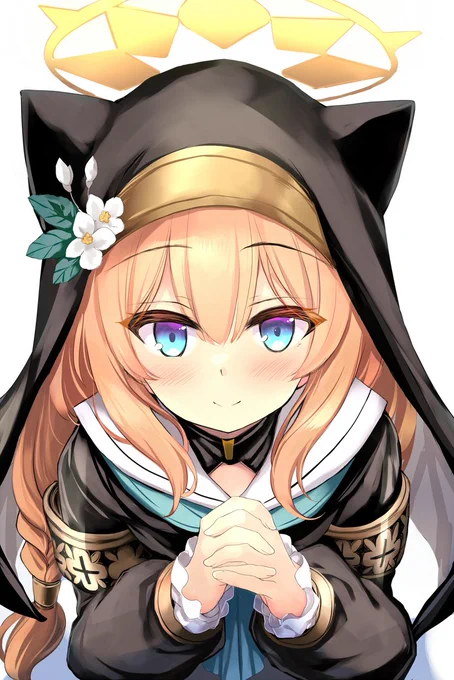 祈りを捧げるマリーちゃん 