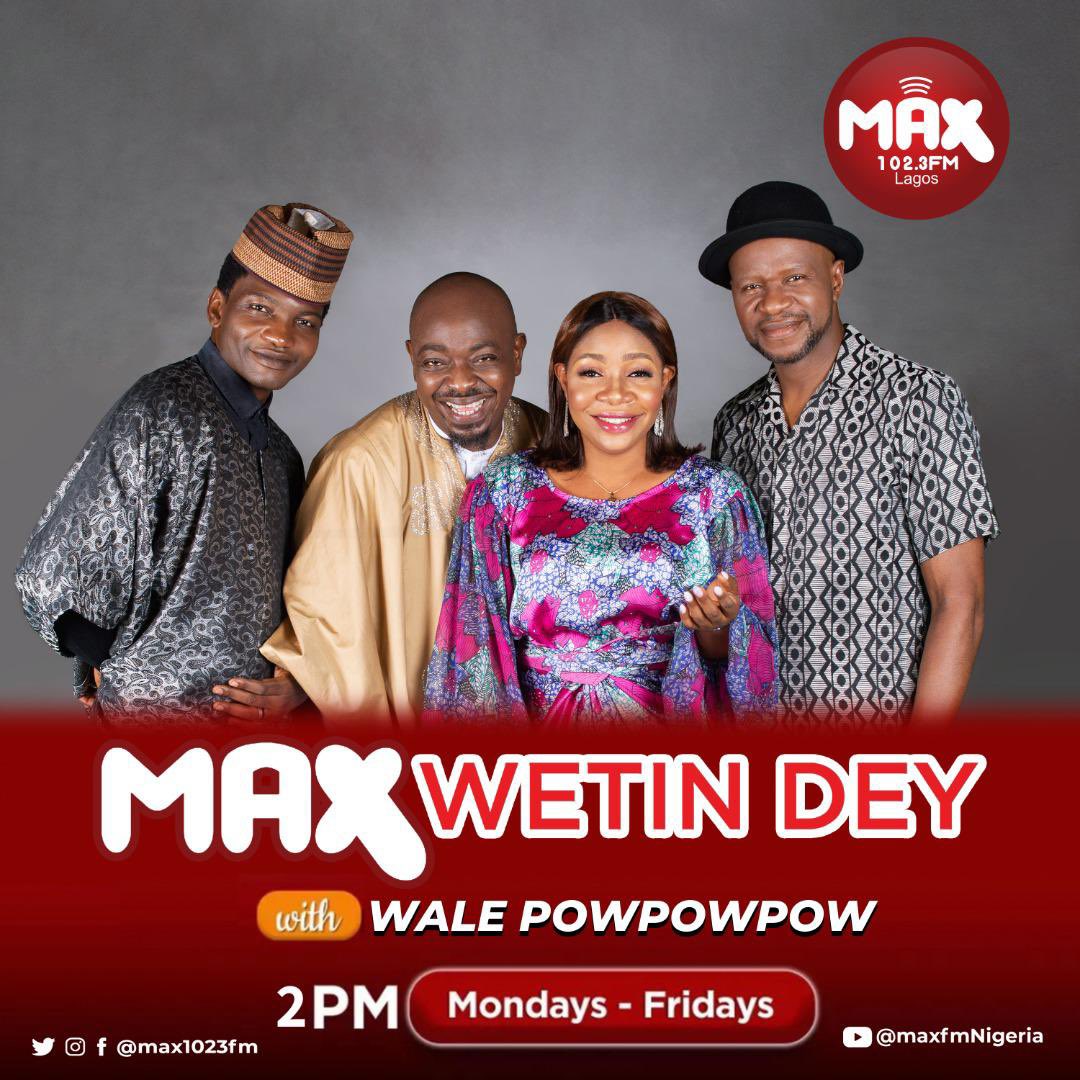 Max1023FM's tweet photo. Why do you want to miss this show for anything?
@walepowpowpow @Obuszalee1 @PunkeAboki20 @Babylawyer_1 will be with you from 2 pm to 6 pm..
#wetindey #radio #hitmusic #areapolice https://t.co/PwFJ6deUaB