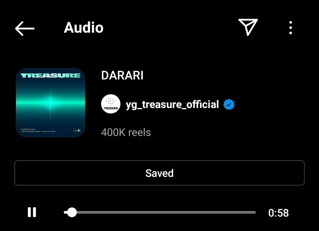 TREASUREs_chart's tweet photo. #DARARI official audio on Instagram has now surpassed 400K reels 🔥🔥🔥

#TREASURE_DARARI
#TREASURE 
@treasuremembers https://t.co/YfV37tFEq3