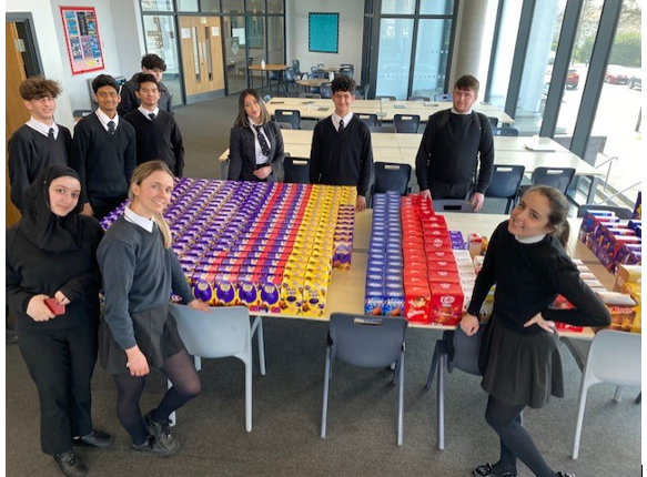 Wiseman6F's tweet photo. Thank you to our wonderful 6th form students for donating 432 Easter Eggs to Acton Homeless Concern for our Lenten Charity. Many of these eggs will be delivered to children who have been made victims of homelessness for many reasons. https://t.co/FA0Xjuqndd