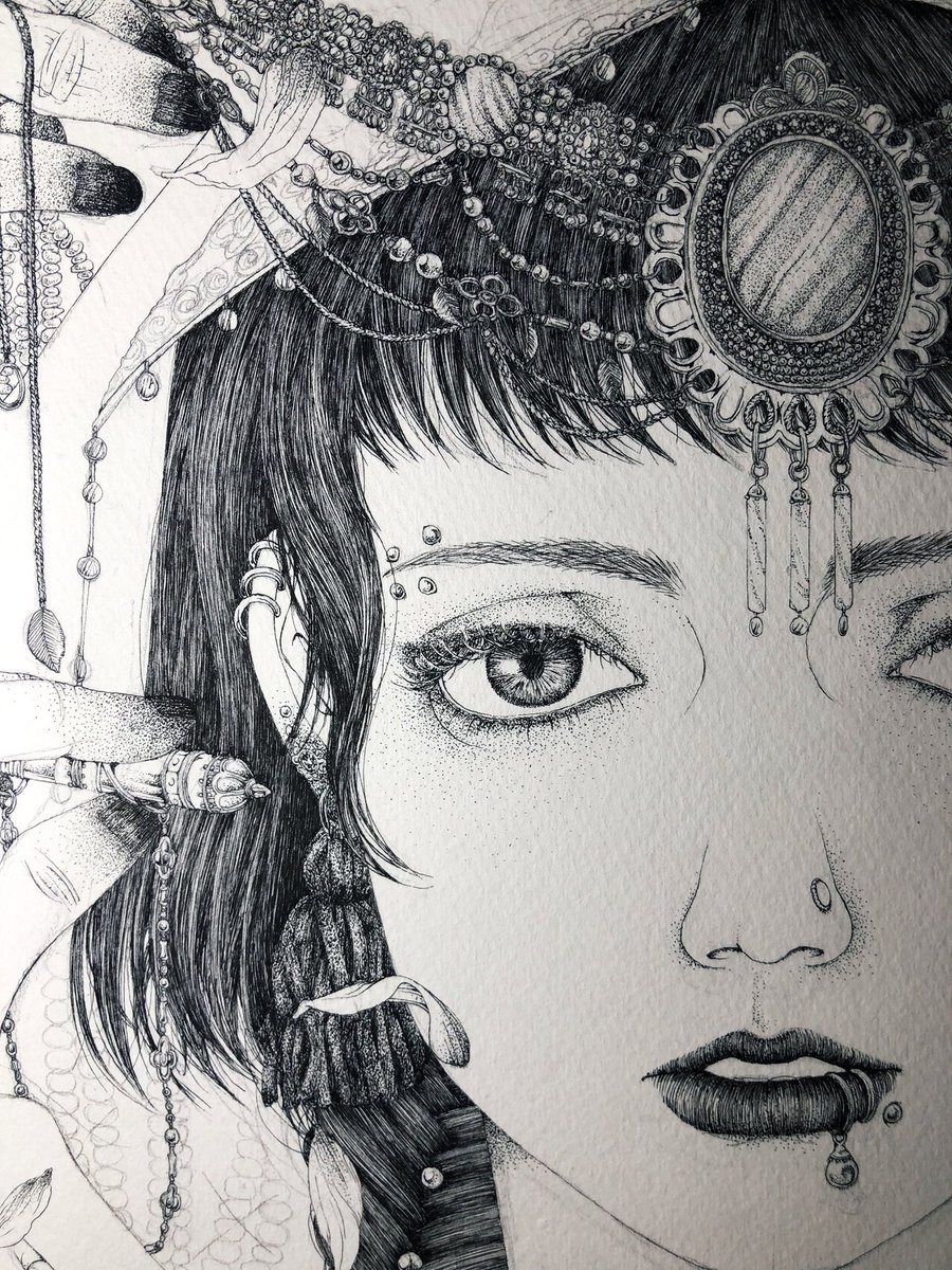 今日はこれにて。絶好調。
#ペン画 #丸ペン #絵 #制作過程 #art #illustration #drawing #wip