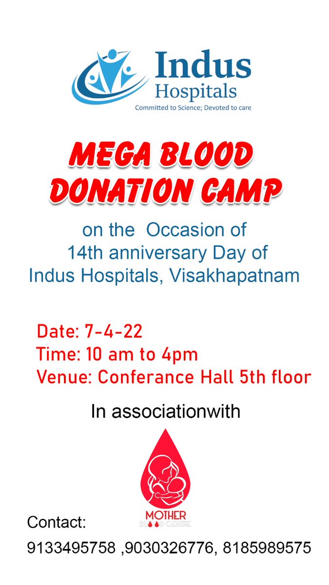 IndusHospitalVi's tweet photo. MEGA BLOOD DONATION CAMP https://t.co/vDLL77BLGZ
