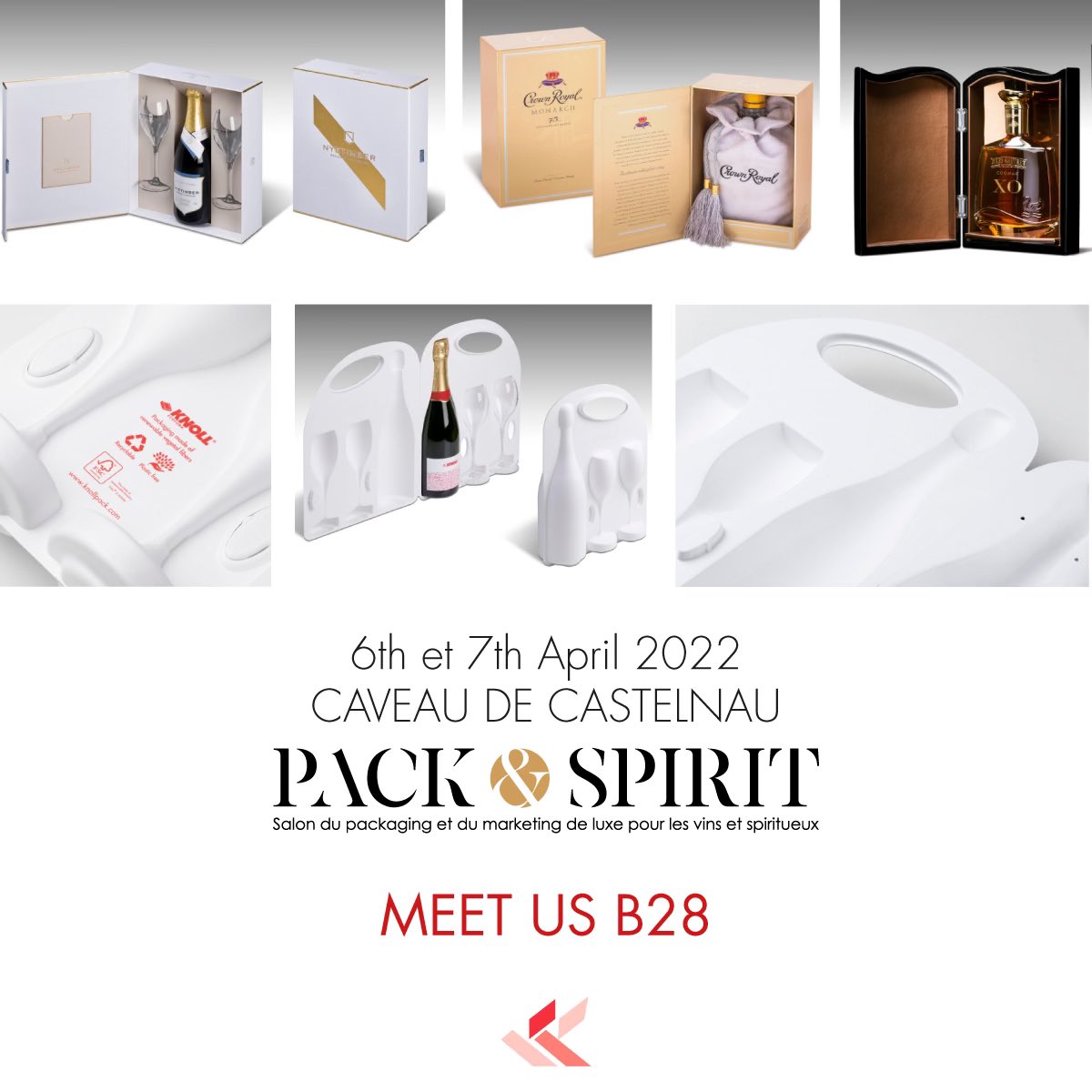 KnollPackaging's tweet photo. Discover the latest sustainable packaging innovations for wines &amp; spirits at @pack_spirit, Booth B28, including 100% Knoll Ecoform molded pulp and monomaterial solutions. https://t.co/oJCuHbLJhv https://t.co/C0r7O4keQW