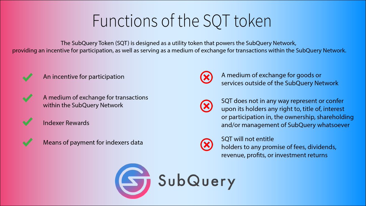 boreikos's tweet image. ⚡️What features the SQT token will have⚡️
@SubQueryNetwork  #SubqueryTGE #SubqueryMarch