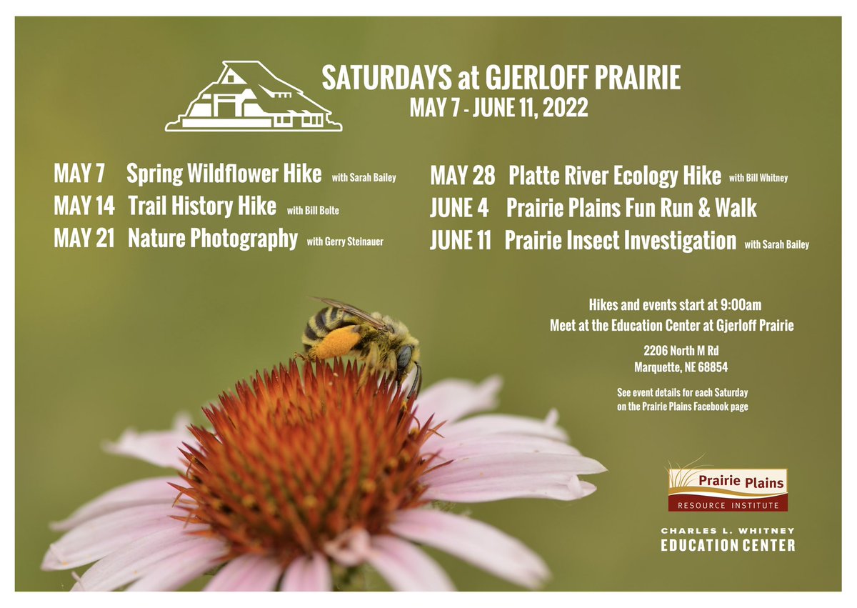 Join us for Saturdays at Gjerloff Prairie this May and June! We’re thrilled to kick off this series of events and invite you to enjoy hikes across the prairie, fun and educational activities for all ages and a chance to relax at the Charles L. Whitney Education Center!