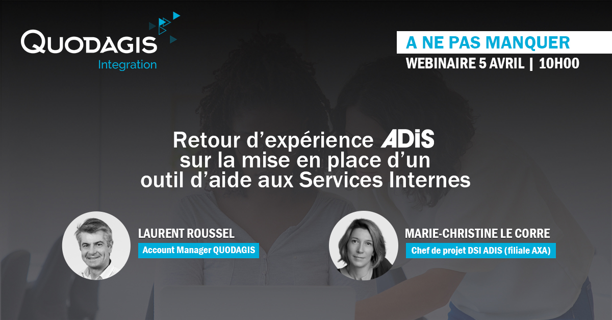 Rendez-vous le 5 avril à 10h00 📅 pour découvrir comment ADIS (filiale AXA) a mis en place une solution d'ESM (Enterprise Service Management) afin d'être au plus proche des besoins collaborateurs.
Pour vous inscrire à notre #webinaire 👉 lnkd.in/eDE5Xz2G