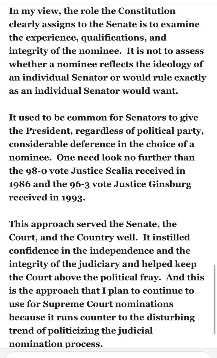 Susan Collins’ full statement in support of Jackson, noting the “process is broken.” “Part of the reason is that, in recent years, the process has increasingly moved away from what I believe to be appropriate for evaluating a Supreme Court nominee.”