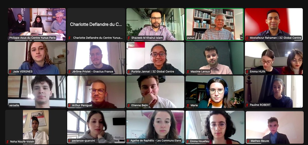 👉Ce matin, nous organisions le premier Webinar pour les #3ZEROClubs français. Nous avons eu le plaisir d'écouter les messages inspirants du Prof. Yunus , et de faire rencontrer les clubs! 

Merci @BiggerThanUs_  , <a href="/EnactusFrance/">EnactusFrance</a>, et à tous les Clubs pour votre participation ! 🙌