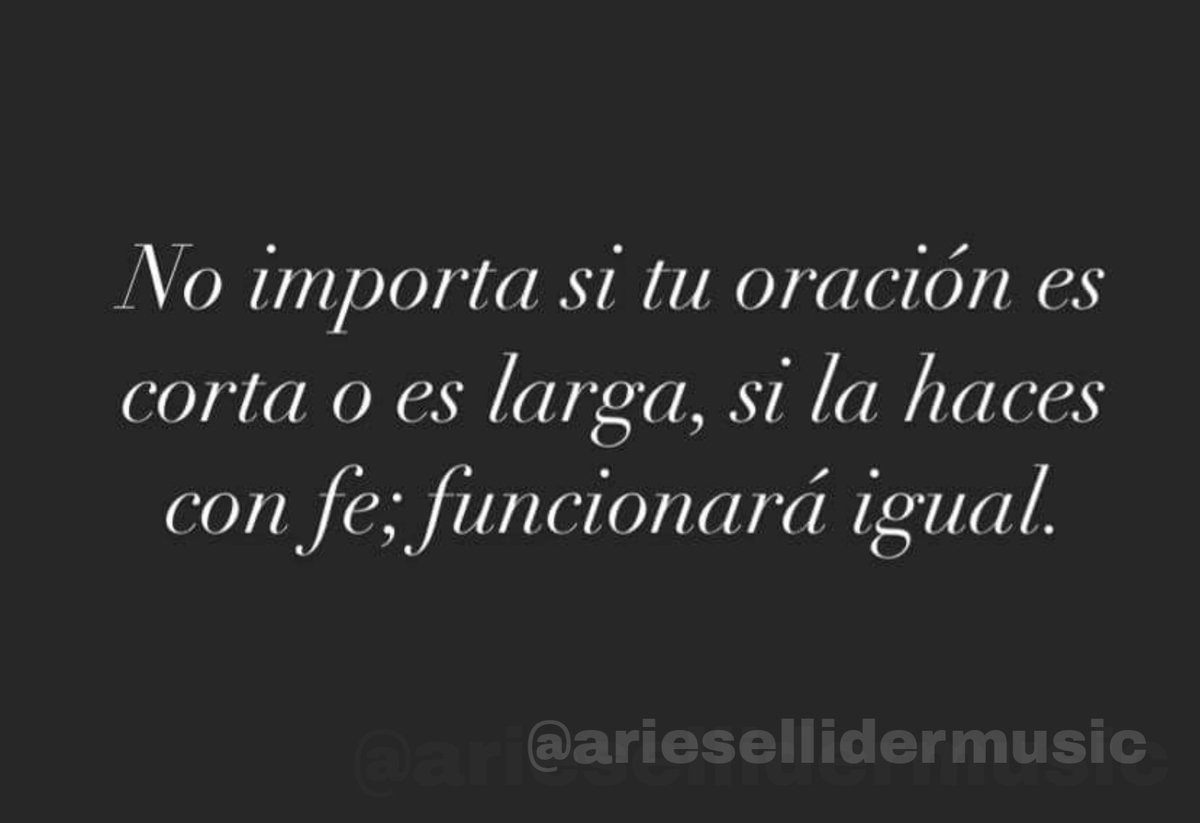 La oración funciona si ejerces tu fe en ella, aveces creemos que por hablar mucho sucederá, pero lo cierto es que, aunque sean dos o tres palabras las que le digas a Dios, si llevan el grano de fe ¡SUCEDE! Que tengas un feliz y bendecido día. Dios te bendiga🤍✨