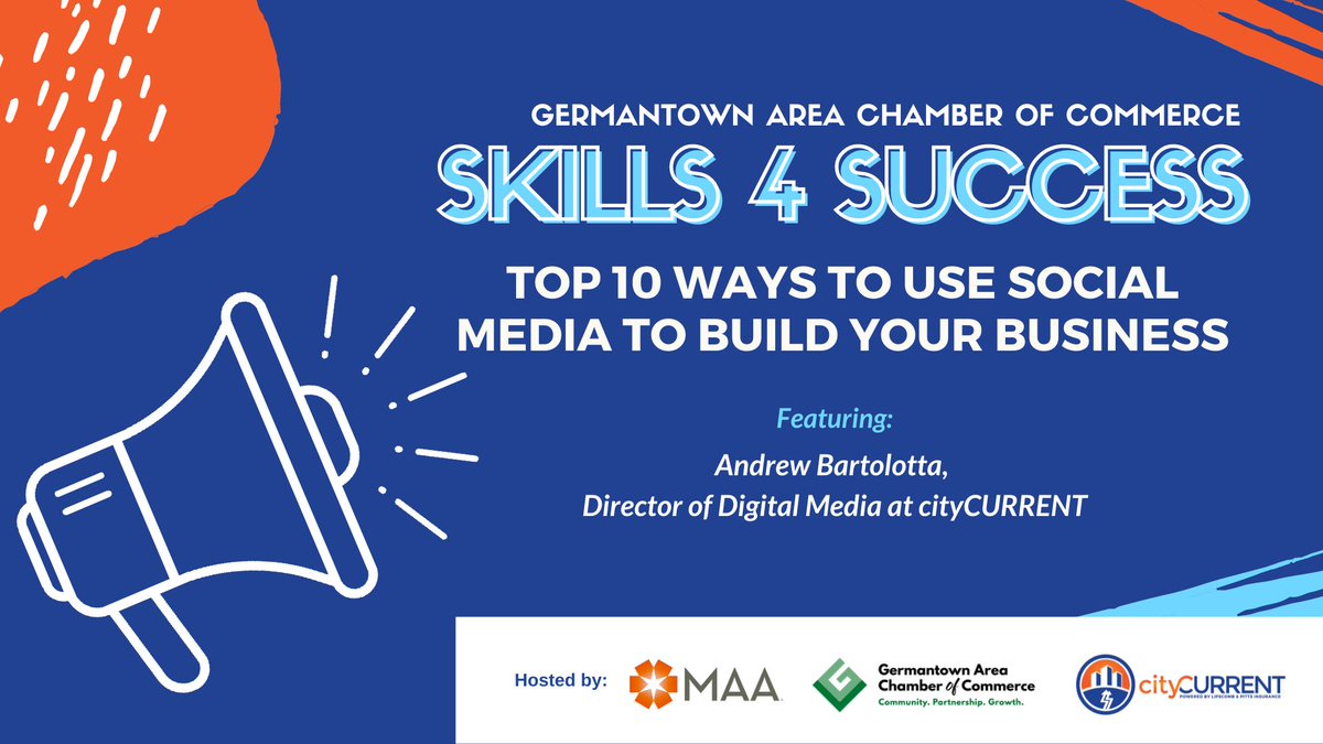 I'm honored to present to the <a href="/gtowntnchamber/">Germantown TNChamber</a> Members and community today at their first #Skills4Success Speaker Series where I'll share my top 10 ways to use social media to build your business!