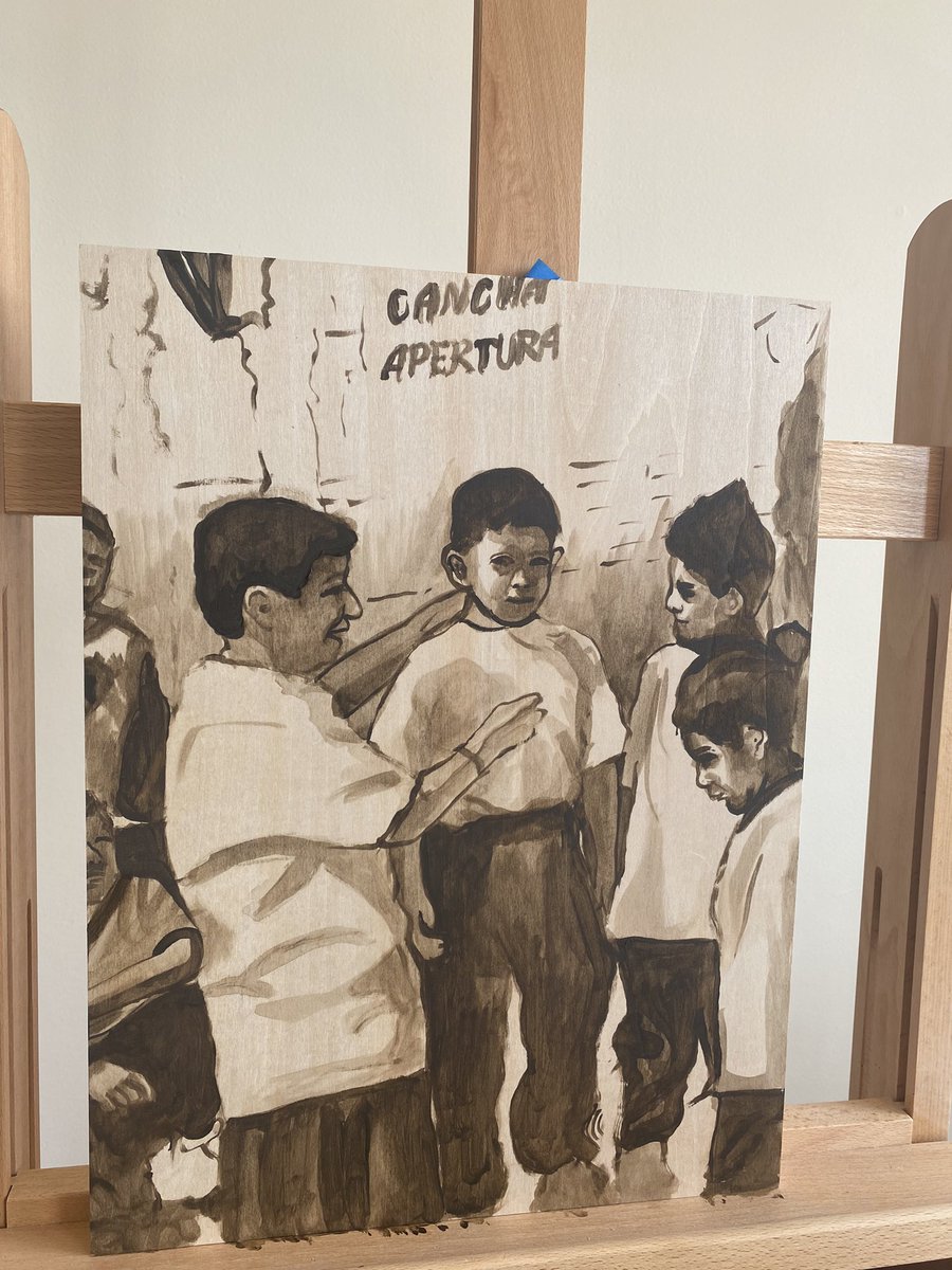 1adayLocoLobo's tweet photo. “Cancha Apertura”

Day 102 

The first traditional panting in the one a day series.. wooop!! Made with acrylic paint on a wood panel https://t.co/3MbVNpOlcl