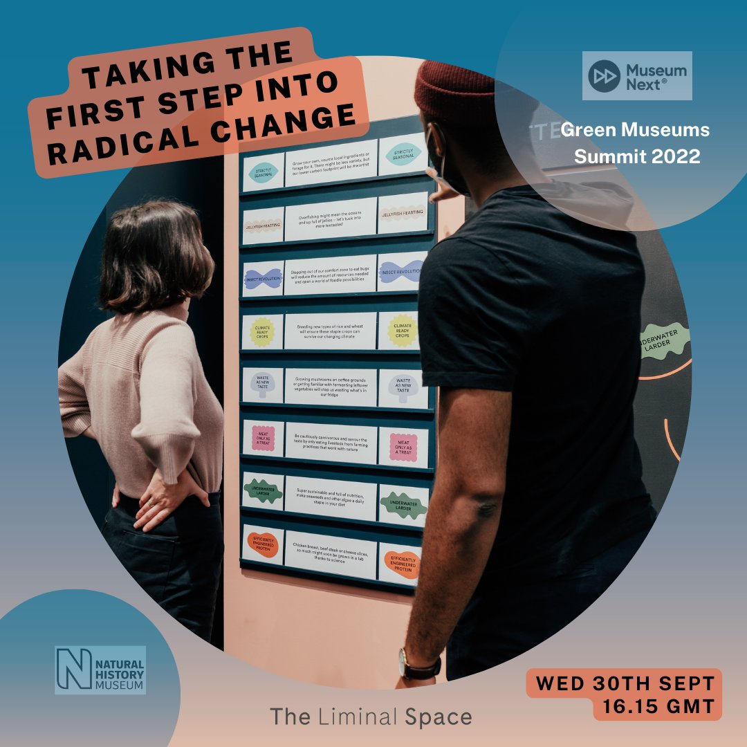 TheLiminalSpace's tweet photo. 🌏 TODAY, 4.15pm GMT 🌍

We're LIVE for the @MuseumNext #GreenMuseumsSummit

Join us + @NHM_London to learn how museums can build dialogue w/audiences.  LIVE Q&amp;A after

TICKETS 👉 https://t.co/t5tNezK3L5
#Futuremuseums #designthinking #radicalfutures #climateaction https://t.co/U9kaZMiisq