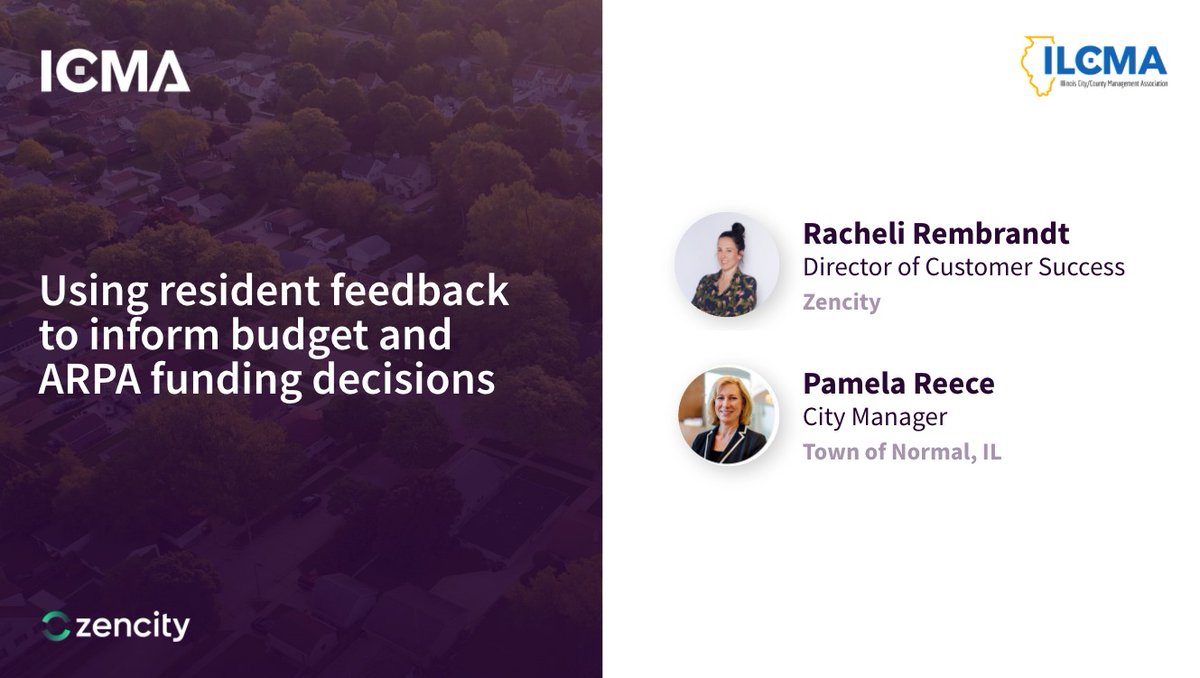 Zencityio's tweet photo. Join us at our session with Pamela Reece, City Manager of @NormalILL, and @RachelRembrandt at 10:30 – 11:45 am at the @ILCMA event!
Then look for Max, Josie &amp; Jenny at the Zencity table to discuss how we can support your city by analyzing #residentfeedback.
#ILCMA https://t.co/3JNPYptm1d