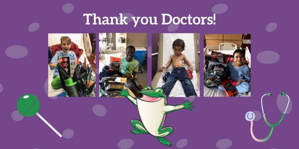 🐸🩺Happy #NationalDoctorsDay to all those awesome doctors out there making a difference. We know how much our kiddos appreciate you. #joylaughterandrelief #givingback