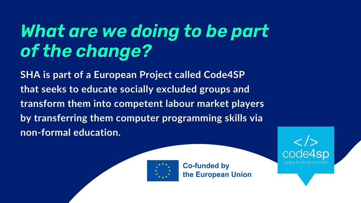 sochackacademy's tweet photo. At SHA, we promote projects that help vulnerable communities embrace web development and tech skills. At this moment, we are part of a European Project called @Code4SP that seeks +

#erasmusplus #code4sp #javascript #100DaysOfCode #WomenWhoCode #DEVCommunity https://t.co/p6JX2XY2sw